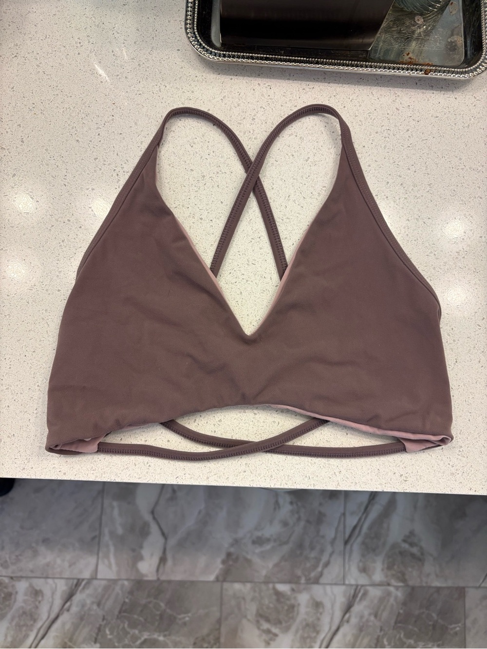 BuffBunny Mauve Crisscross Sports Bralette